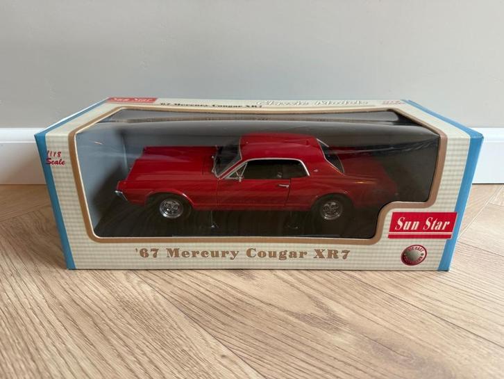 Sun Star 1541 Mercury Cougar XR7 1967 rood 1:18, Hobby en Vrije tijd, Modelauto's | 1:18, Zo goed als nieuw, Auto, Sun Star, Ophalen of Verzenden