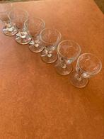 6 Prachtige gegraveerde kristallen liqueur-glaasjes., Ophalen of Verzenden