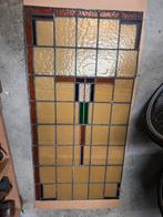 Antiek glas in lood raam, Doe-het-zelf en Verbouw, Glas en Ramen, Ophalen, Gevelraam of Ruit, Minder dan 80 cm, Glas in lood