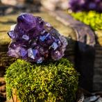 donkerpaarse amethist cluster #4, Verzamelen, Mineralen en Fossielen, Ophalen of Verzenden, Mineraal