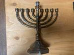 Chanoeka menorah 9 armige koperen kandelaar, Huis en Inrichting, Woonaccessoires | Kandelaars en Kaarsen, Gebruikt, Brons of Koper