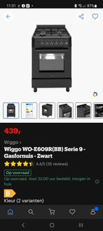 Gasfornuis, Ophalen, Gebruikt, Zwart, 50 tot 100 cm