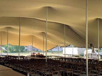 Te koop: Stretchtent doek 15x21 meter, chino/zand beschikbaar voor biedingen