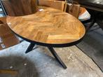 Ovale Eiken Tafel Visgraat 220x100, Ophalen, 100 tot 150 cm, Eikenhout, Vijf personen of meer