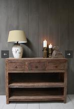 Sidetable sober / oud teak - Bassano, Huis en Inrichting, Ophalen, 100 tot 150 cm, Zo goed als nieuw, 25 tot 50 cm