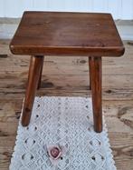 Brocante houten planten krukje, Antiek en Kunst, Curiosa en Brocante, Ophalen of Verzenden