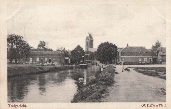 AZ068 Oudewater Yselgezicht 1915 uitg. Kromme, Verzamelen, Ansichtkaarten | Nederland, Gelopen, Utrecht, Voor 1920, Verzenden