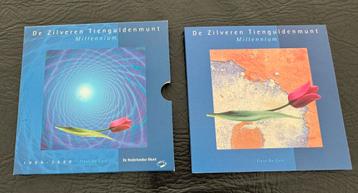 Zilver tienguldenmunt millennium Muntset 1999 2000 beschikbaar voor biedingen