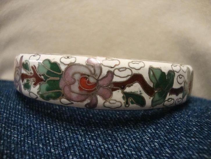 witte cloisonne armband, Sieraden, Tassen en Uiterlijk, Armbanden, Gebruikt, Wit, Ophalen of Verzenden