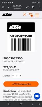 KTM 125/150cc Einddemper tot 2018, Muziek en Instrumenten, Ophalen of Verzenden, Gebruikt
