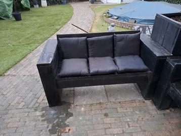 Steiger houten tuinbanken, 2.00 en 1.20 cm. met toebehoren. beschikbaar voor biedingen
