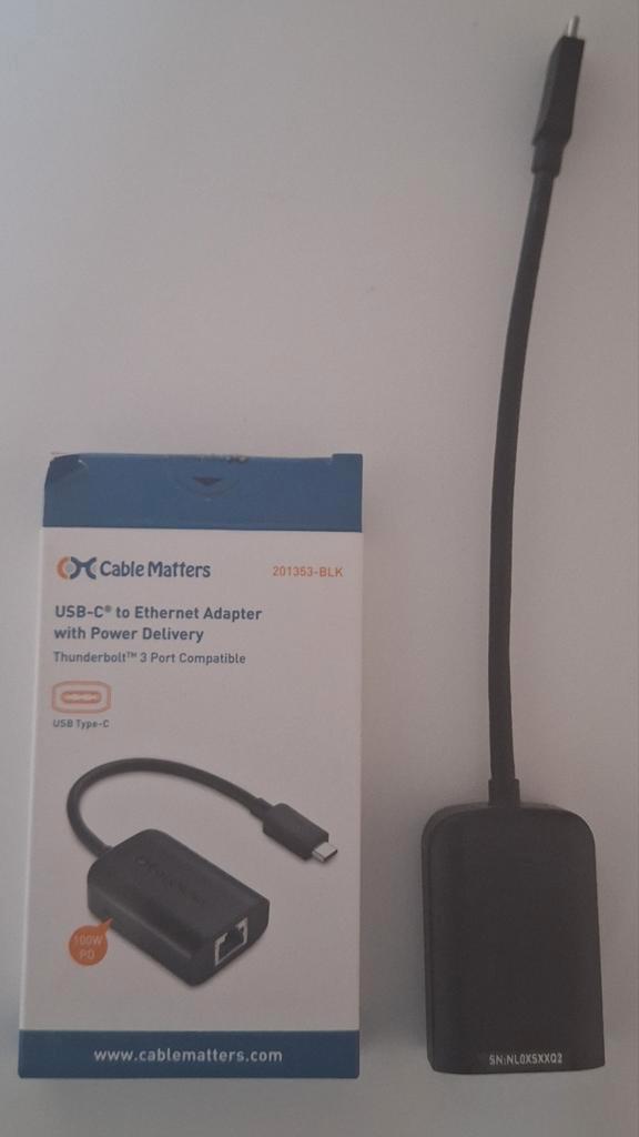 Cable Matters USB-C met voeding naar Gigabit ethernetadapter, Computers en Software, Pc- en Netwerkkabels, Nieuw, Ophalen of Verzenden