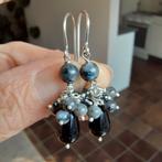 Mooie nieuwe zilveren oorbellen,Onyx,Labradoriet, Hematiet, Sieraden, Tassen en Uiterlijk, Oorbellen, Hangers, Nieuw, Ophalen of Verzenden
