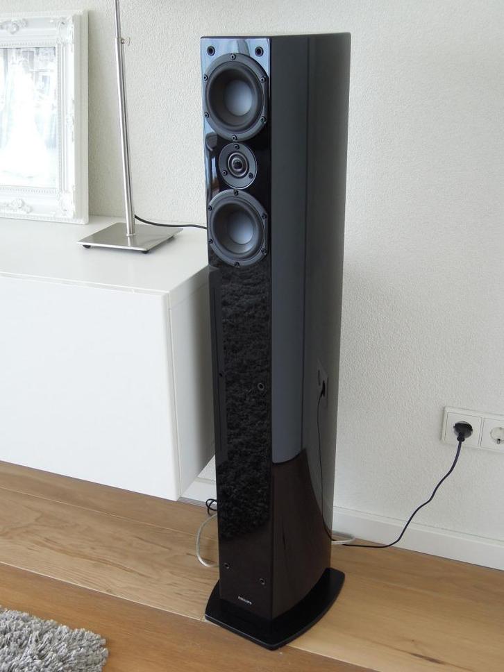 Philips high end htr9900 vifa peerless speaker set pianolak, Audio, Tv en Foto, Luidsprekers, Zo goed als nieuw, Front, Rear of Stereo speakers