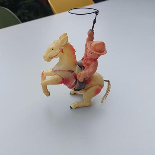 Mechanisch Celluloid speelgoed cowboy op paard, Antiek en Kunst, Antiek | Speelgoed, Ophalen of Verzenden