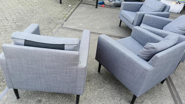 4x IKEA Friheten Fauteuil – Grijs, Comfort & Stijl in één, Huis en Inrichting, Fauteuils, Zo goed als nieuw, Stof, 50 tot 75 cm