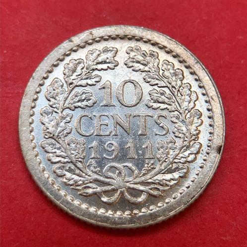 10 cent 1911. Pr., Postzegels en Munten, Munten | Nederland, 10 cent, Koningin Wilhelmina, Zilver, Ophalen of Verzenden