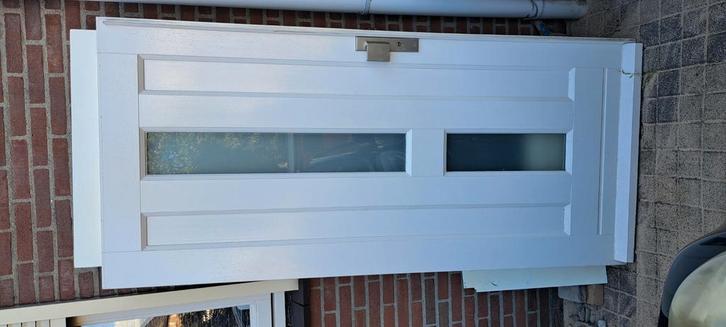 Hardhouten voordeur, Doe-het-zelf en Verbouw, Deuren en Horren, Zo goed als nieuw, Buitendeur, 200 tot 215 cm, 80 tot 100 cm, Ophalen of Verzenden