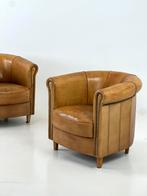 Collectie schapenleren fauteuils en banken, Huis en Inrichting, Ophalen, Zo goed als nieuw, 75 tot 100 cm