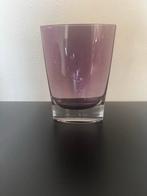 Glazen vaas ovaal paars, Overige kleuren, Ophalen of Verzenden, Minder dan 50 cm, Glas