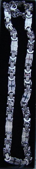 Koningsketting plat glanzend Tibet zilver 50 - 60 CM -NIEUW-, Sieraden, Tassen en Uiterlijk, Ophalen of Verzenden, Nieuw, Zilver