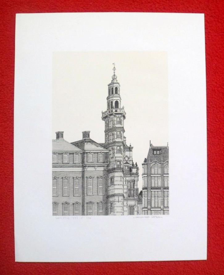 Sees Vlag.1934-2018.Kerkplein Den Haag., Antiek en Kunst, Kunst | Litho's en Zeefdrukken, Ophalen of Verzenden