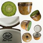 Limoges France vintage porselein pillendoosje kiwi fruit, Ophalen of Verzenden