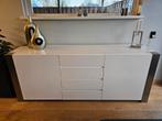 Dressoir wit met RVS poten, modern en strak design, Ophalen, Gebruikt, Modern / strak, 200 cm of meer