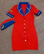 Carnavalskleding Stewardess Jurk + Hoed, Kleding | Dames, Ophalen of Verzenden, Zo goed als nieuw, Maat 34 (XS) of kleiner, Carnaval