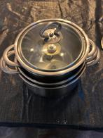 BK 3-delige pannenset - Roestvrij staal, Inductieplaat, Pannenset, Ophalen of Verzenden, Zo goed als nieuw