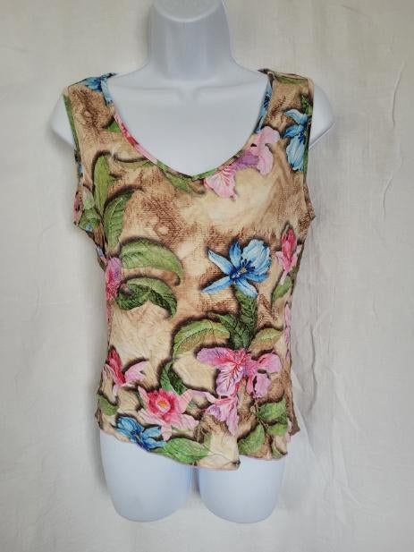 Leuk bruin shirt met bloemen mt M merk Che Cosa, Kleding | Dames, Maat 38/40 (M), Bruin, ., Ophalen of Verzenden