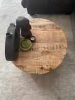 Industrieel Mango houten salontafel 80x80x43, 50 tot 100 cm, Rond, Zo goed als nieuw, Metaal