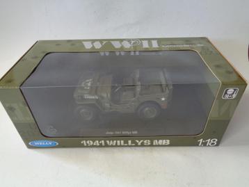 Welly 1941 Willys MB Jeep  in Box, schaal 1/18, uit 2022 beschikbaar voor biedingen