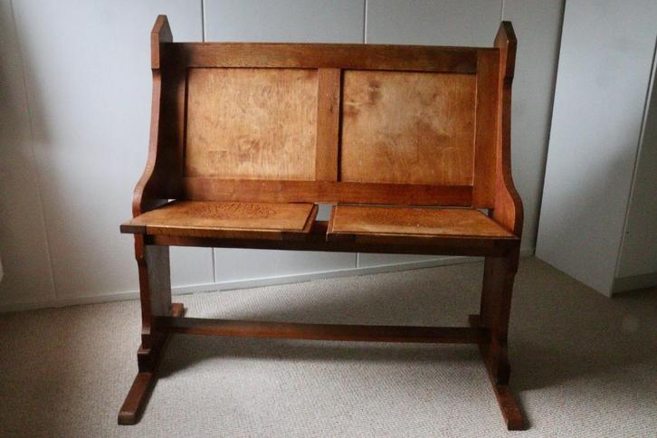 Antiek tweezits kerkbank Gasthuiskerk Hattem ca 1899, Antiek en Kunst, Antiek | Meubels | Stoelen en Banken, Ophalen