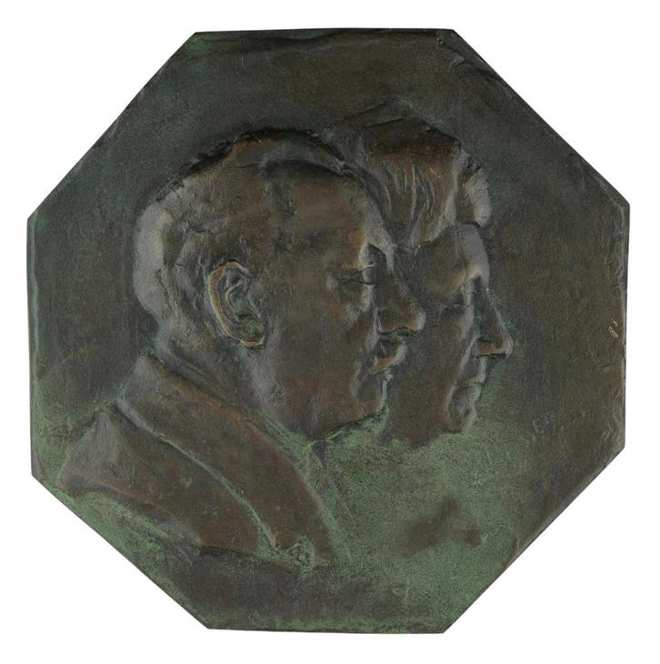 PLAQUETTE Henri Esser : Camille en Judith Esser, Postzegels en Munten, Penningen en Medailles, Brons, Nederland, Verzenden