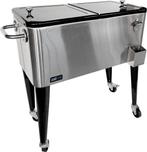 Retro Cooler RVS - Koeler met wielen - 76L inhoud - Koelbox, Nieuw, Ophalen of Verzenden, Esbeek, Mcstocktrading