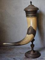 Antieke drinkhoorn / hoorn des overvloed, Ophalen of Verzenden, Koper