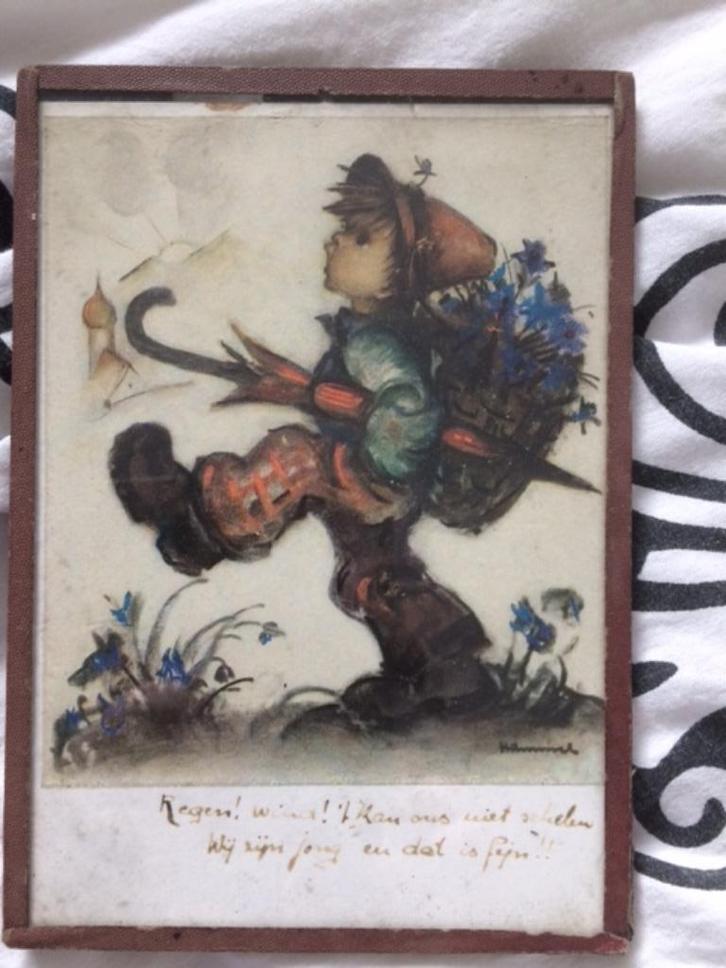 klein schilderijtje hummel, Verzamelen, Foto's en Prenten, Gebruikt, Kind, Ophalen of Verzenden