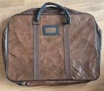 Vintage bruin leren koffer/ tas, Ophalen, Gebruikt, Bruin, 35 tot 55 cm