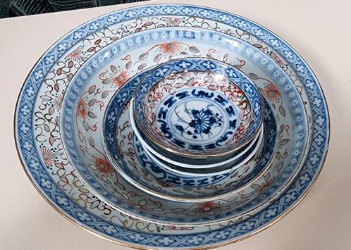 6 vintage Chinese rijstkorrel porseleinen borden, schaaltjes, Antiek en Kunst, Antiek | Porselein, Ophalen of Verzenden