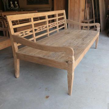 Diepe teak bank RQ27 Lounge stationsbank hout  dagbed Bali beschikbaar voor biedingen
