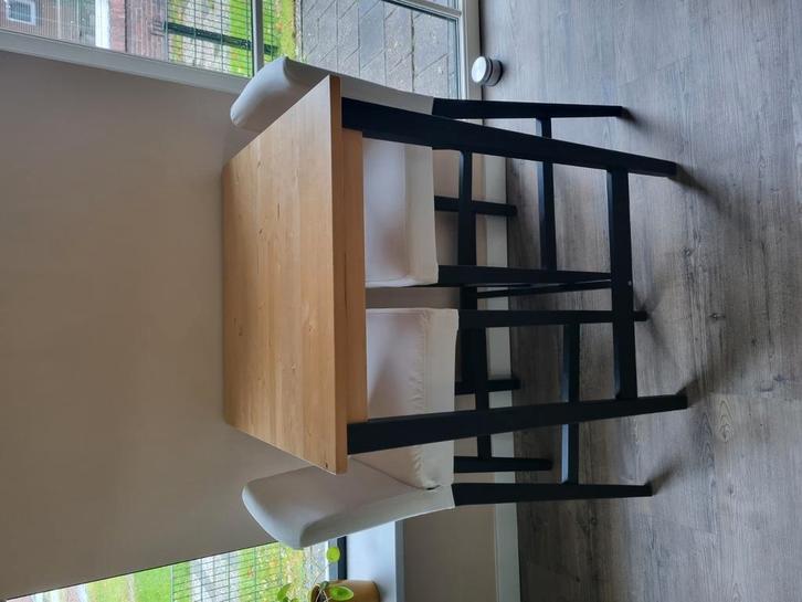 Leuke bar tafel met 2 krukken te koop, Huis en Inrichting, Barkrukken, Zo goed als nieuw, 60 tot 90 cm, 2 krukken, Ophalen