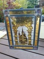 Glas in lood Slot Neuschwanstein gebrandschilderd (11k), Antiek en Kunst, Antiek | Glas en Kristal, Ophalen