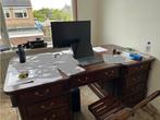 Antiek Klassiek Engelse Chesterfield Bureau Desk, Huis en Inrichting, Bureaus, Ophalen, Gebruikt, Bureau