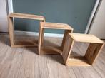 Set van 3 houten wandkubussen, Ophalen of Verzenden, Gebruikt