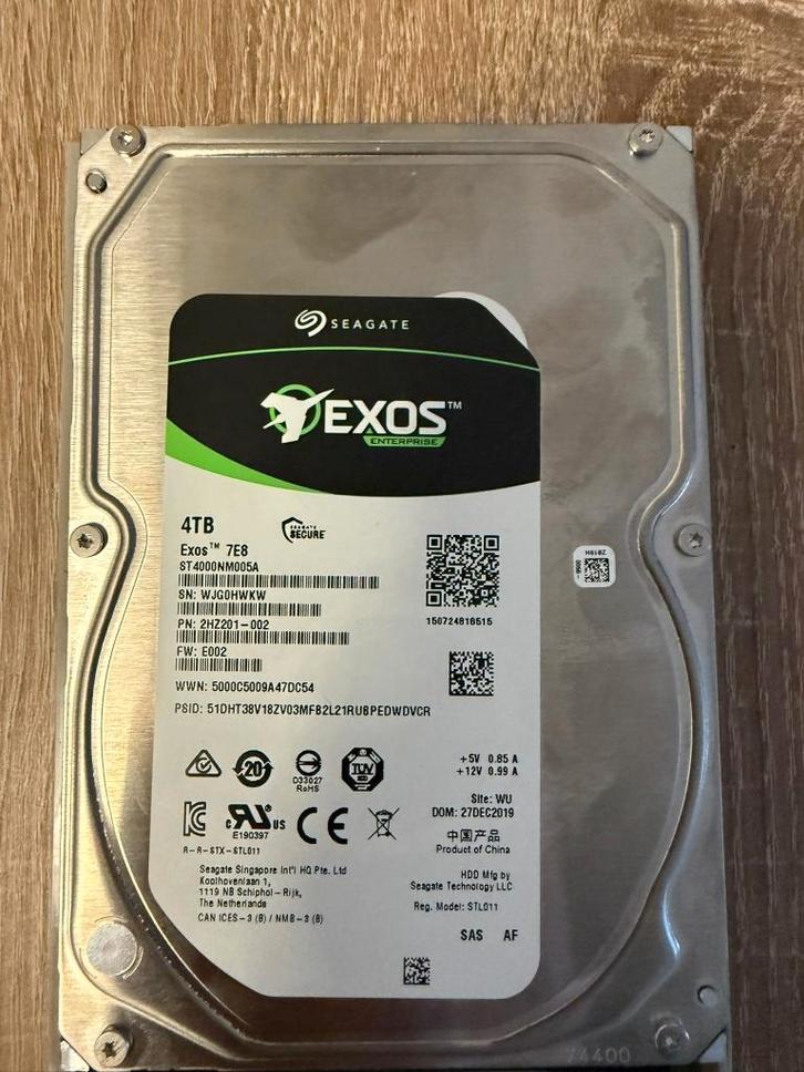 2X Seagate Exos 7E8 4TB SAS HDD — NIEUW, Computers en Software, Harde schijven, Nieuw, Server, Intern, HDD, SAS, Ophalen of Verzenden