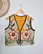 Upcycled gilet van linnen geborduurd tafelkleed S/M, Kleding | Dames, Maat 38/40 (M), Ophalen of Verzenden, Zo goed als nieuw