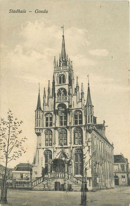 (386-012-013) Gouda Stadhuis, Verzamelen, Ansichtkaarten | Nederland, Zuid-Holland, Voor 1920, Verzenden
