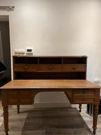 Groot antiek eiken bureau met boven lades., Huis en Inrichting, Kasten | Secretaires, Ophalen, Gebruikt, Antiek