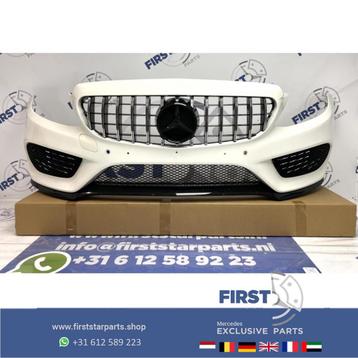 W205 C43 AMG VOORBUMPER + GT GRIL Mercedes C Klasse WIT COMP beschikbaar voor biedingen